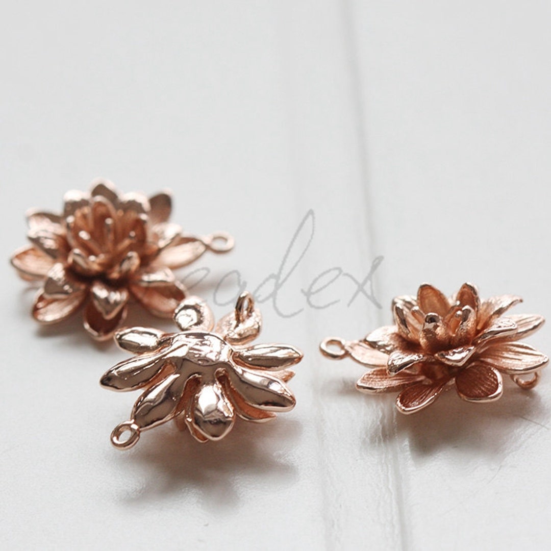 One Piece / Flower / Rose Gold Plated / Real Rose Gold