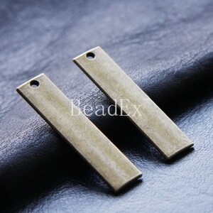 8pcs / Rectangle / Tag / Antique Brass Tone / Base Metal Charms (X1042//A208)