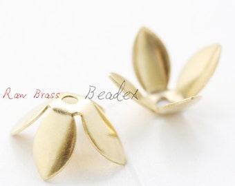30 Pieces / Raw Brass / Brass Base / Flower / Bead Cap 12.5x9mm (C1857//S121)