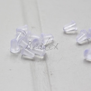 200 Stück / Gummi Earnut Unterlage / Kunststoff-Unterlage / Ohrring Unterlage 5.7x4.5mm (C3561)