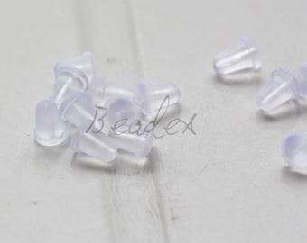 200 Pièces / Rubber Earnut Backings / Plastic Backings / Earring Backing 5.7x4.5mm (C3561)