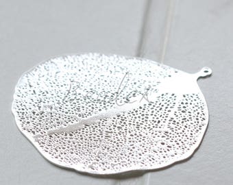 One Piece / Real Silver Plated  / Brass Base / Filigree / Leaf / Pendant (C253//G1104)