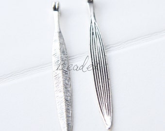 6 Pieces / Oxidized Silver Tone / Arrow /Leaf / Base Metal / Pendant / Charm (Y10522//B444)A5