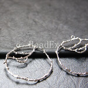 2pcs / Branch / Ring / White Gold Tone / Charms (ZC7669//J188)