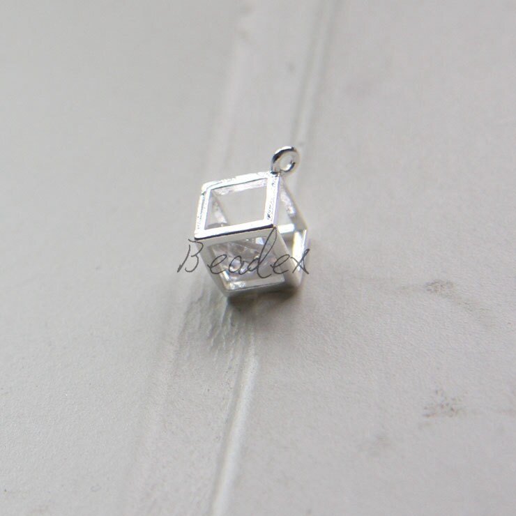 One Piece / Square With Rhinestone / Silver Plated / Real One Piece / Square With Rhinestone / Silver Plated / Real