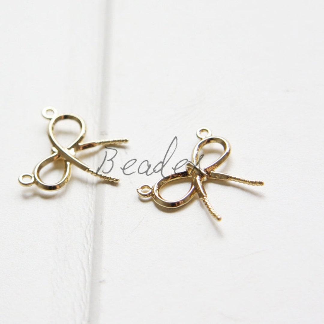 One Piece / Bow / Gold Plated / Real Gold / Brass Base