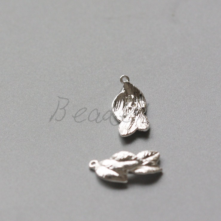 One Piece / Leaf / Real Silver Plated / Brass Base / Charm One Piece / Leaf / Real Silver Plated / Brass Base / Charm