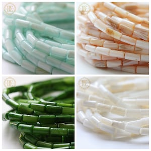 35 Pieces / Shell / Tube / Semiprecious Stone 10*5mm (B200B)