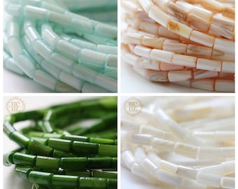 35 Pieces / Shell / Tube / Semiprecious Stone 10*5mm (B200B)
