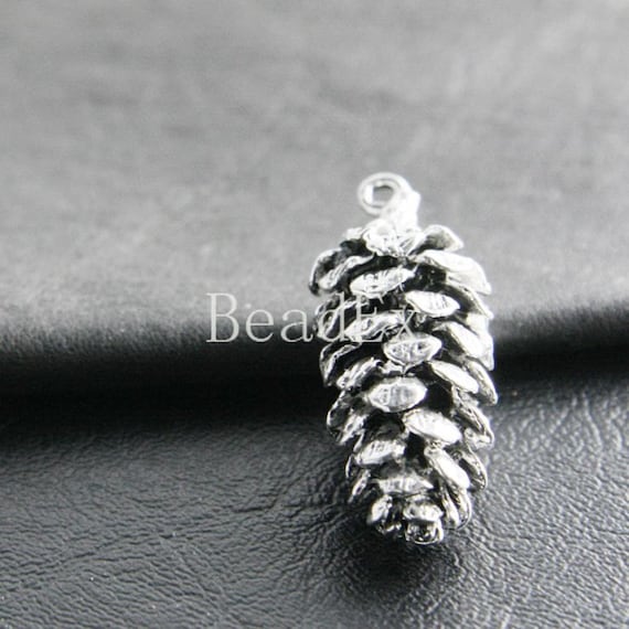 2 Pieces / Pine Cones / Acorn / Oxidized Silver / Charms /  42x15mm  (Y22332//A378)