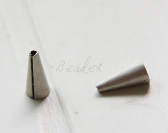 2 Pieces / Oxidized Silver Plated / Real Silver / Brass Base / Bead Cap / Cone (C3031//G916)