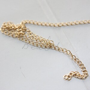 One Meter (Approx. 3.28 Feet) / Real Gold Plated / Brass Base / Extension Chain / Chain (160SB)