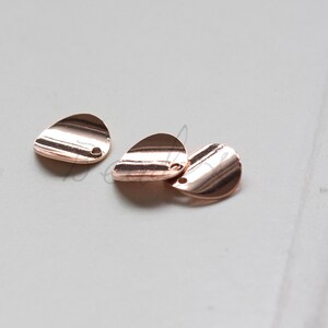2 Pieces / Rose Gold Plated / Real Rose Gold / Brass Base /  Curved Disc / Charm (C1875//J697)