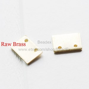 30 Pieces / Raw Brass / Pendant / Charm / Rectangle 10x7mm (CX1909//S153)