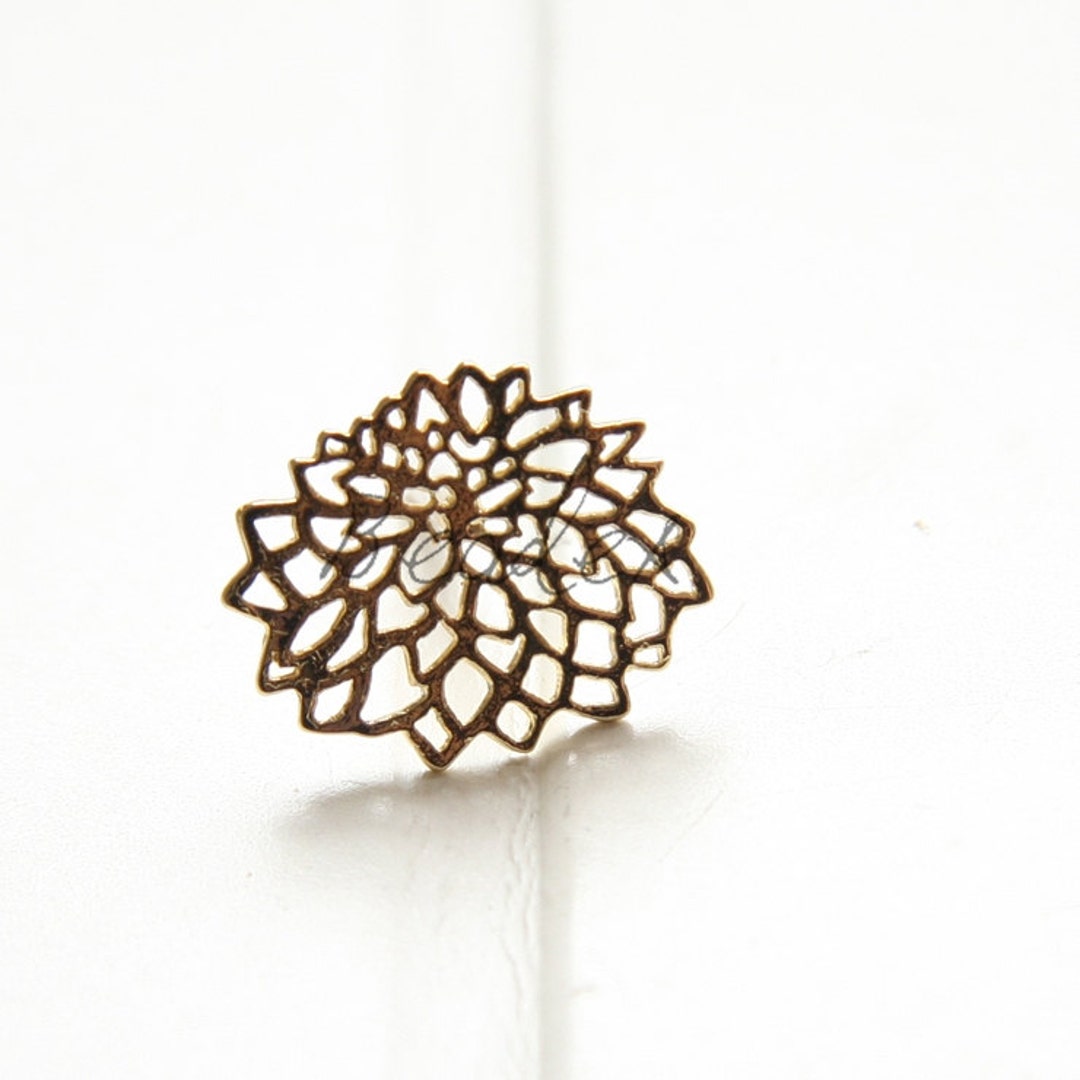 2 Pieces / Real Gold Plated / Brass Base / Earring Post With Stainless