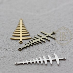 Solid Brass / Geometry / Leaf / Charm 32*14mm (C4589)