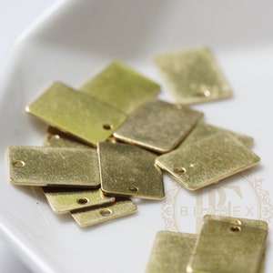 20 Pieces / Raw Brass / Charm / Rectangle (C4229)