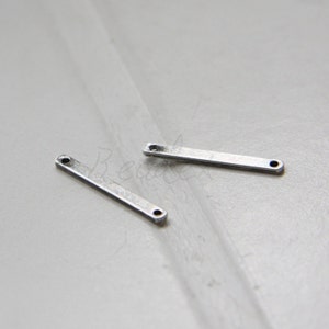 6 Pieces / Oxidized Silver Plated / Real Silver / Brass Base / Pendant / Charm / Rectangle / Link 18.5x2mm (C1800//G356B)