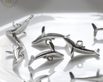 One Piece / Solid 925 / Sterling Silver / Dolphin  / Charm (C4360)