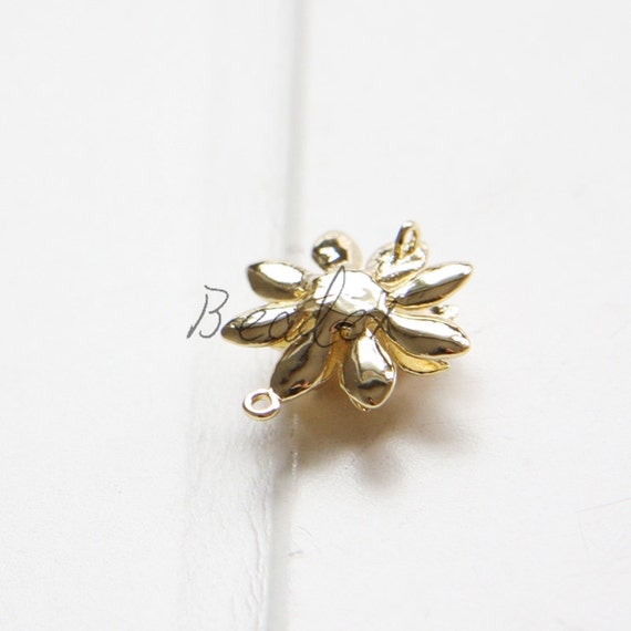 One Piece / Flower / Gold Plated / Real Gold / Brass Base