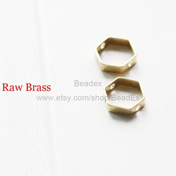40 Pieces / Raw Brass / Brass Base / Finding / Hexagon / Bead Frame 8x2.2mm (C1897//S150)