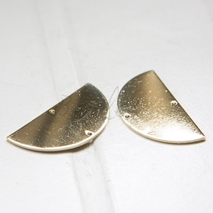 One Piece / Real Gold Plated / Brass Base / Charm / Crescent Link / Geometry / Half Circle (C3089//G964)