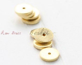 80 Pieces / Raw Brass / Brass Base / Pendant / Spacer / Disc / Flat 6mm (C1843//S110)