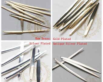 Brass Base / Charm / Curved / Long Leaf 52.3*3.5mm (C3815//V155)