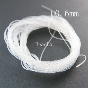 10 Meters / Clear / Round / Elastic Beading Cord / Stretch Beading Wire 0.6mm (1707C)