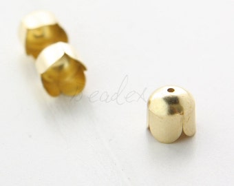 COPPETTE COPRIPERLA CONO IN OTTONE 2 PZ - Materiali - Bigiotteria - Foto 2