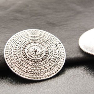 2pcs / Round / Charm / Oxidized Silver Tone / Base Metal / Pendant (YA13104//D219)