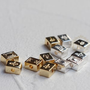 One Piece / Plated Solid Brass / Rectangle / Spacer / Beads / MaJiang 8*6mm (C4691)
