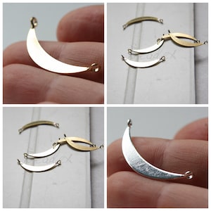 Solid Brass / Link / Moon / Crescent  34x5mm (C3209//-F57)