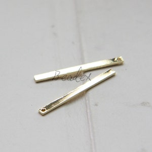 2 Pieces / Real Gold Plated / Brass Base / Charm / Pendant / Bar 27x2mm (C1755//I440A)