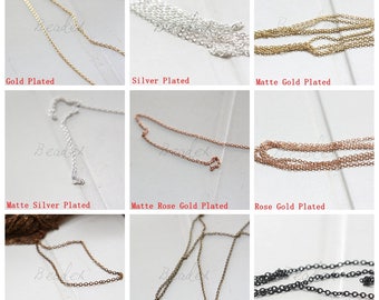 One Meter (Approx. 3.28 Feet) / Brass Base / Flat Oval / Chain (235SFB)