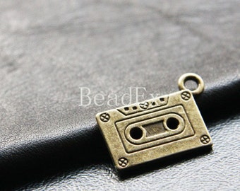 12pcs / Recorder  / Tape / Cassette / Antique Brass Tone / Base Metal / 24x12mm (YB9811//C364)