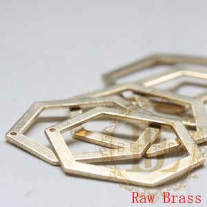 6 Pièces / Raw Brass / Honey Comb / Pendant (C3861//V225)