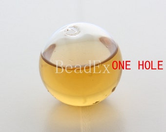 4 Pieces / Hand Blown / Hollow Glass Beads / Near Round / One Hole 30mm (28H4/G135)