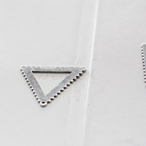 2 Pieces / Oxidized Silver Plated / Real Silver / Brass Base / Charm / Crescent / Geometry (C3093//H345)