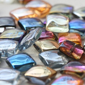 20 Pieces Crystal / Glass Crystal / Flat Square / Beads 12mm (G340)