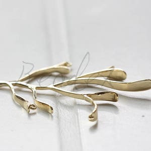 One Piece / Real Gold Plated / Brass Base / Pendant / Link / Branch (C3701//K678)