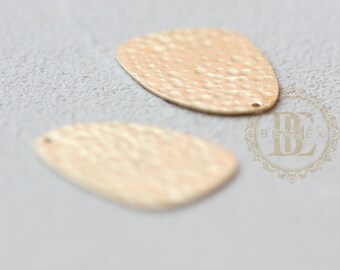 20 Pieces Solid Raw Brass Hammered - Earring Hook 38x17mm