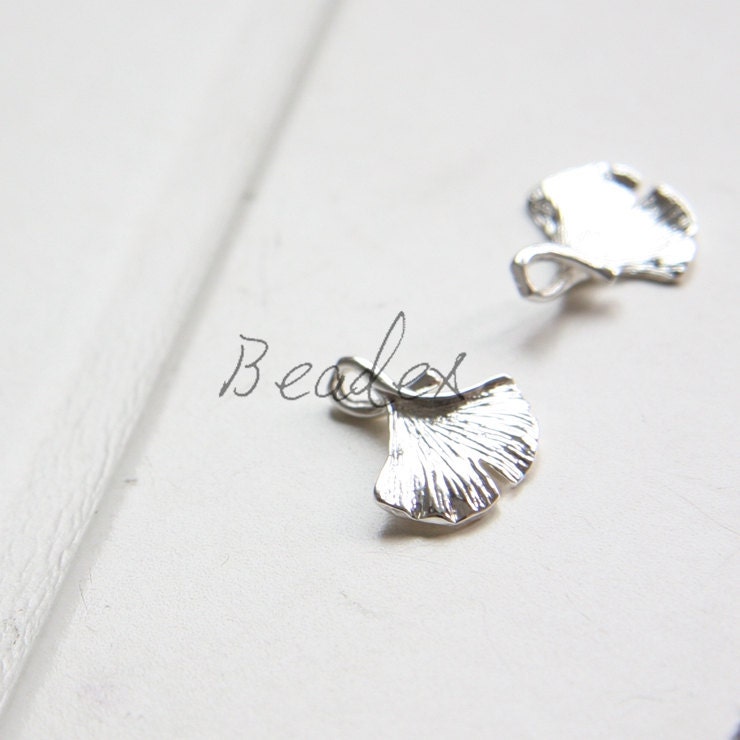 One Piece / Ginkgo / Real Silver Plated / Brass Base / Charm
