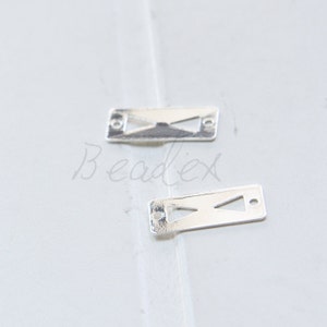 2 Pieces / Silver Plated / Brass Base / Pendant / Charm / Triangle / Rectangle / Triangle 20x8mm (C1887//K507)