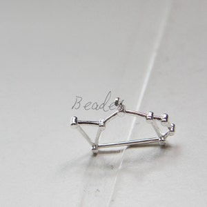 2 Pieces / Zodiac / Sagittarius / Silver Plated / Real Silver / Brass Base / Charm (C1169//G821)