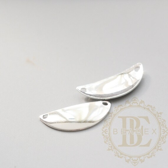 Brass Base / Charm / Curved / Crescent Link / Geometry