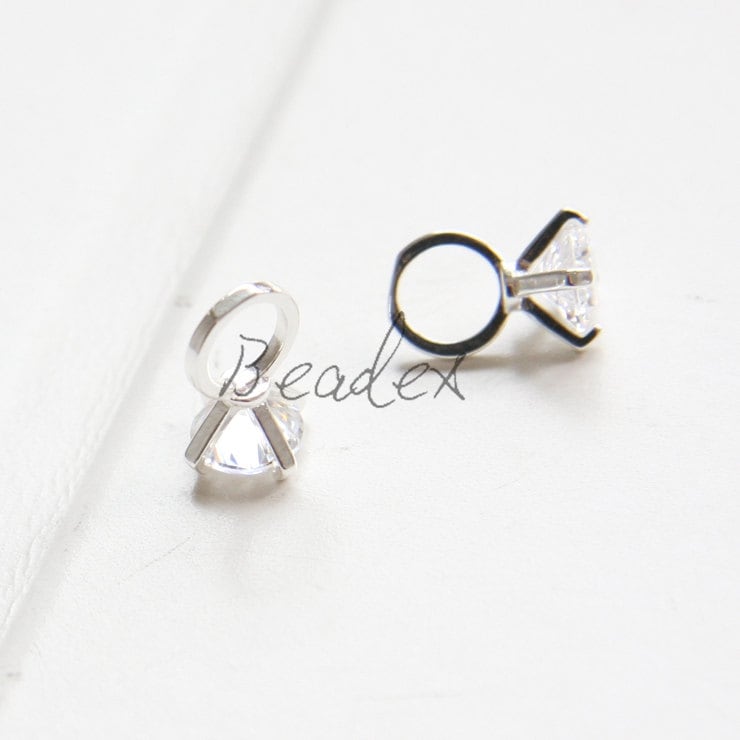 One Piece / Mini Ring With Rhinestone / Silver Plated / Real One Piece / Mini Ring With Rhinestone / Silver Plated / Real