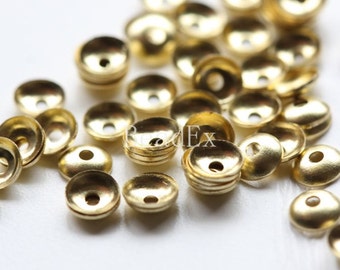 300 Pieces / Bead Cap / Raw Brass / 4mm (C497//P214)