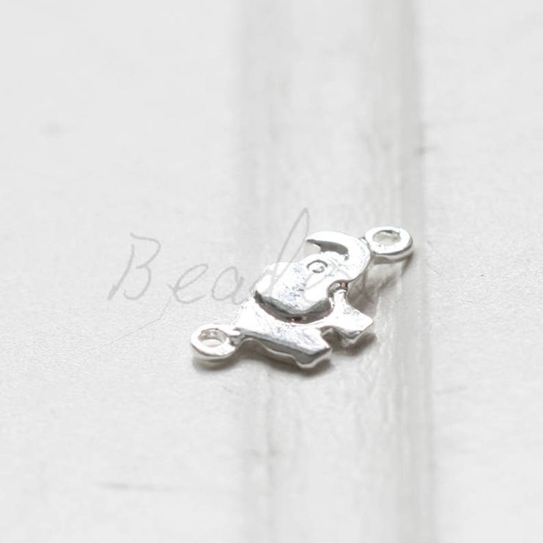 C3621K654 One Piece Silver Plated Real Silver Brass Base Elephant Link