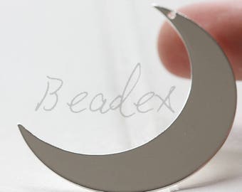 One Piece / Real Silver Plated / Brass Base / Pendant / Moon / Crescent  46.1*32.6mm (C3638//G1009)